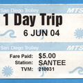San Diego Trolley "1 Day Trip" unlimited ride pass