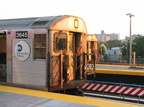 R-32 3645 (Q) and R-32 3605 (F) @ Coney Island - Stillwell Av. Photo taken by Brian Weinberg, 6/23/2004.