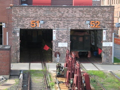 IRT Low-V cars @ paint shop at Coney Island Yard. Photo taken by Brian Weinberg, 7/25/2004.