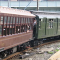 BU Gate Car 1407 &amp; R-1 100 @ Coney Island Yard. Photo taken by Brian Weinberg, 7/25/2004.