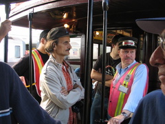 Railfans on a BU Gate Car. Photo taken by Brian Weinberg, 7/25/2004.