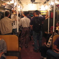 Railfans on R-1 100. Photo taken by Brian Weinberg, 8/22/2004.