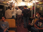 Railfans on R-1 100. Photo taken by Brian Weinberg, 8/22/2004.