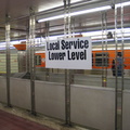 Staircase to the lower level at the SEPTA Broad Street Subway Pattison station (Upper Level). This sign was our first hint (and