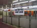 Staircase to the lower level at the SEPTA Broad Street Subway Pattison station (Upper Level). This sign was our first hint (and