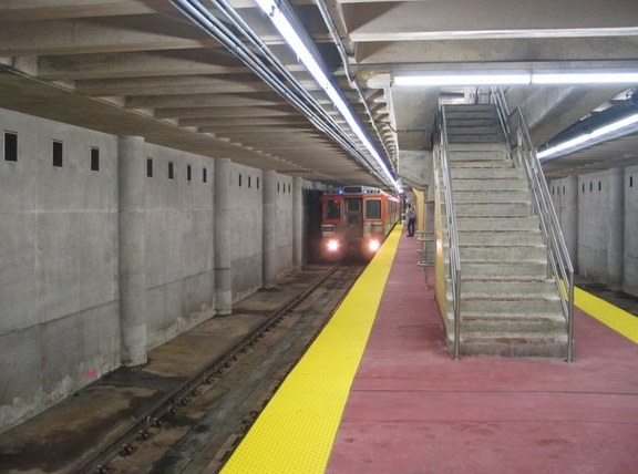SEPTA Broad Street Subway train @ Pattison (Lower Level) because of an Eagle home game. Photo taken by Brian Weinberg, 9/12/2004