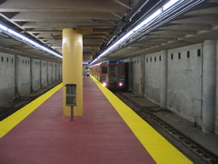 SEPTA Broad Street Subway train @ Pattison (Lower Level) because of an Eagle home game. Photo taken by Brian Weinberg, 9/12/2004