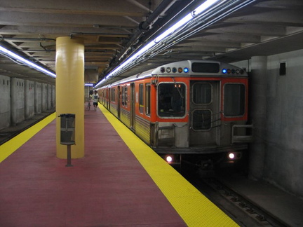 SEPTA Broad Street Subway train @ Pattison (Lower Level) because of an Eagle home game. Photo taken by Brian Weinberg, 9/12/2004