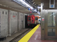 SEPTA Broad Street Subway train @ Pattison (Lower Level) because of an Eagle home game. Photo taken by Brian Weinberg, 9/12/2004