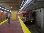 SEPTA Broad Street Subway trains @ Pattison (Lower Level) because of an Eagle home game. Photo taken by Brian Weinberg, 9/12/200