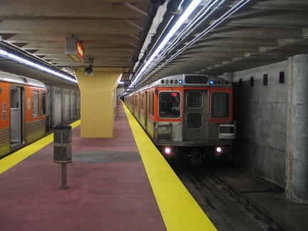 SEPTA Broad Street Subway trains @ Pattison (Lower Level) because of an Eagle home game. Photo taken by Brian Weinberg, 9/12/200