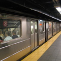 R-62 1588 snd R-62 1589 @ Times Square (3). These cars have bench seats. Photo taken by Brian Weinberg, 9/13/2004.