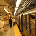 R-1 100 @ Roosevelt Av (in service on the F line / Centennial Celebration Special). Photo taken by Brian Weinberg, 9/26/2004.