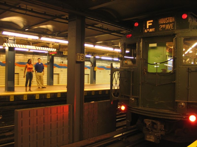 R-4 484 @ 179 St (in service on the F line / Centennial Celebration Special). Photo taken by Brian Weinberg, 9/26/2004.