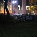 New (temporary) Entrance to the City Hall station (original) @ City Hall Park. Photo taken by Brian Weinberg, 10/26/2004.
