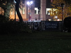 New (temporary) Entrance to the City Hall station (original) @ City Hall Park. Photo taken by Brian Weinberg, 10/26/2004.
