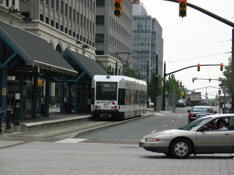HBLR LRV 2011A @ nearing Exchange Place. Photo taken by Brian Weinberg, 07/30/2003.