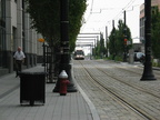 HBLR LRV 2002B @ nearing Exchange Place. Photo taken by Brian Weinberg, 07/30/2003.