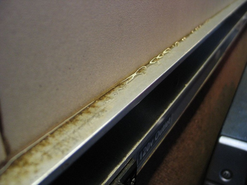 Leaking unrehabbed Amtrak Amfleet I coach. Photo taken by Brian Weinberg, 5/20/2005.