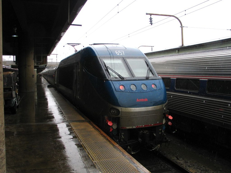 Amtrak HHP-8 657 @ Union Station (Washington, DC). Photo taken by Brian Weinberg, 5/20/2005.