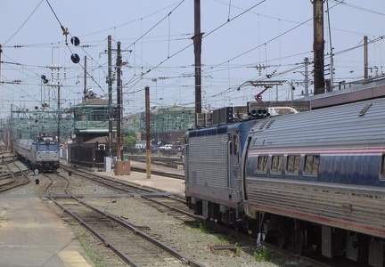 Amtrak AEM-7 919 &amp; 938 @ Washington, DC. Photo taken by David Lung, June 2005.