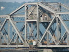 The middle (swing) span of the Spuyten Duyvil swing bridge. Photo taken by Brian Weinberg, 8/2/2005.