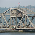 The middle (swing) span of the Spuyten Duyvil swing bridge. Photo taken by Brian Weinberg, 8/2/2005.