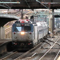 Amtrak AEM-7 916 @ Newark Penn Station. Photo taken by Brian Weinberg, 10/23/2005.