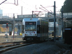 NJT HBLR LRV 2013A @ Port Imperial (second day of service). Photo taken by Brian Weinberg, 10/30/2005.