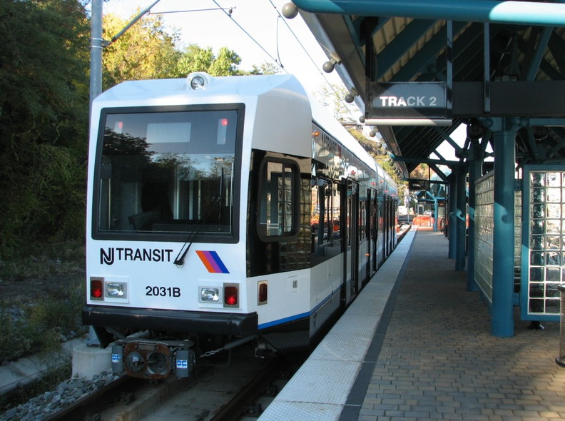 NJT HBLR LRV 2031B @ Port Imperial (second day of service). Photo taken by Brian Weinberg, 10/30/2005.