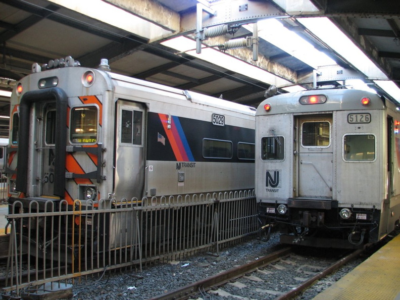 NJT Comet I Cab 5126 &amp; Comet IV Cab 5029 @ Hoboken Terminal. Photo taken by Brian Weinberg, 10/30/2005.