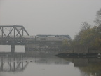 Amtrak P32DM-AC 717 (Train #71) @ Spuyten Duyvil Swing Bridge (Inwood Movable Bridge). Photo taken by Brian Weinberg, 11/6/2005.