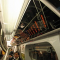 The FIND (Flexible Information and Notice Display) being evaluated on R-160B 8713 @ Hoyt-Schermerhorn. This photo shows the LED