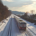 CDOT P32AC-DM 229 @ Riverdale (Hudson Line). Note the cross country skier and the George Washington Bridge. Photo taken by Brian