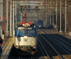 Amtrak AEM-7AC 926 and Amtrak Acela Express 2011 @ Elizabeth, NJ. Photo taken by Brian Weinberg, 12/18/2005.