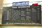 Train information board @ Newark Penn Station. Photo taken by Brian Weinberg, 12/18/2005.
