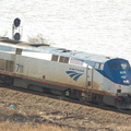 Amtrak P32AC-DM 711 @ Inwood Movable Bridge (Train 285). Photo taken by Brian Weinberg, 1/8/2006.