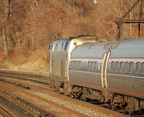 Amtrak P32AC-DM 712 &amp; Amfleet I Cafe 48159 @ Riverdale (Train 291). Photo taken by Brian Weinberg, 1/8/2006.