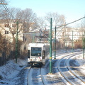 NJT Newark City Subway (NCS) LRV 105A @ Davenport Avenue. Photo taken by Brian Weinberg, 1/15/2006.