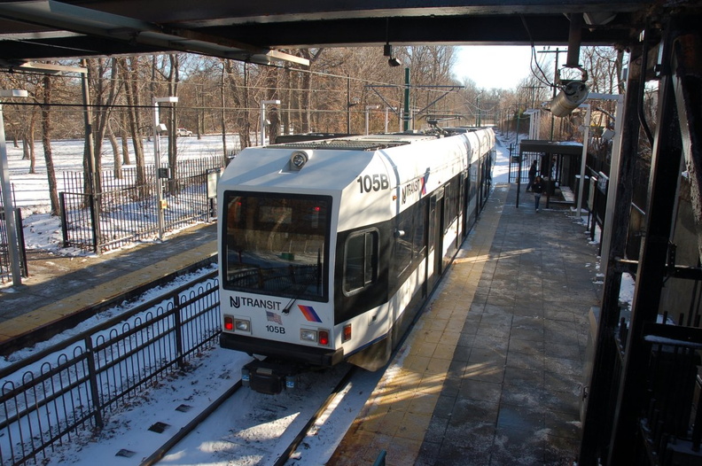 NJT Newark City Subway (NCS) LRV 105B @ Davenport Avenue. Photo taken by Brian Weinberg, 1/15/2006. DSC_1607.jpg