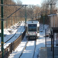 NJT Newark City Subway (NCS) LRV 105B @ Davenport Avenue. Photo taken by Brian Weinberg, 1/15/2006.