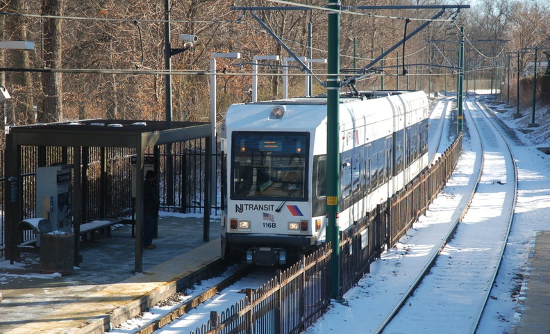 NJT Newark City Subway (NCS) LRV 116B @ Davenport Avenue. Photo taken by Brian Weinberg, 1/15/2006. DSC_1622a.jpg