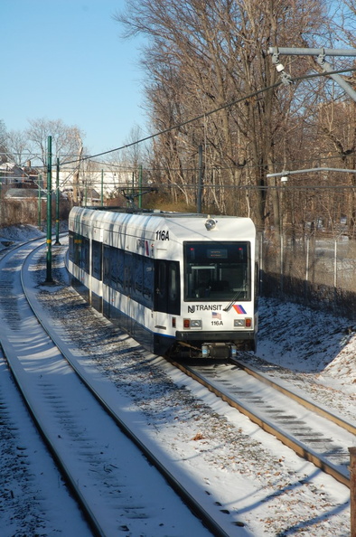 NJT Newark City Subway (NCS) LRV 116A @ Davenport Avenue. Photo taken by Brian Weinberg, 1/15/2006. DSC_1631.jpg