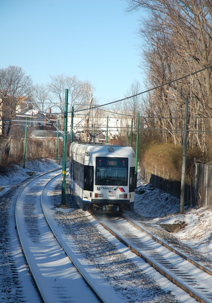 NJT Newark City Subway (NCS) LRV 116A @ Davenport Avenue. Photo taken by Brian Weinberg, 1/15/2006. DSC_1633a.jpg