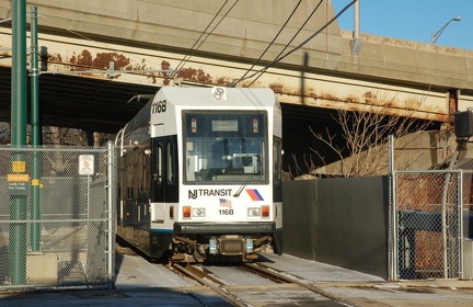 NJT Newark City Subway (NCS) LRV 116B @ Orange Street. Photo taken by Brian Weinberg, 1/15/2006.