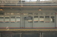 Reflection of Amtrak Amfleet I 82503 @ Trenton. Photo taken by Brian Weinberg, 1/20/2006.