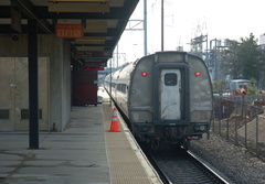 Amtrak Amfleet I @ New Carrollton. That fence up ahead prevented me from getting a head-end shot of my train leaving (there is c