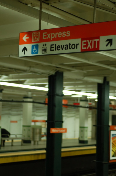 Curious "Express" sign @ Walnut-Locust (SEPTA Broad Street Subway) even though that is the last stop on the express. Photo taken by Brian Weinberg, 2/5/2006. DSC_2306.jpg