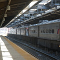 NJ Transit Arrow III @ Hoboken Terminal. Two seperate train sets on the same track. The western set was boarding. Photo taken by