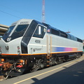 NJ Transit PL42AC 4008 @ Hoboken Terminal. Photo taken by Brian Weinberg, 2/19/2006.
